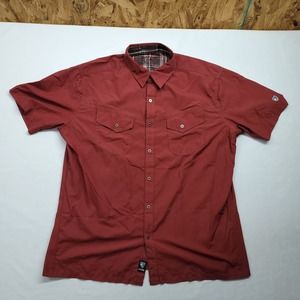 Kuhl Men's XL Eluxor Red Short Sleeve Button Up Shirt Outdoors Hiking EUC